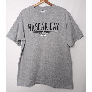 NASCAR DAY 2010 Mens XL T Shirt Gray Stock Car Auto Racing Anvil Cotton Blend